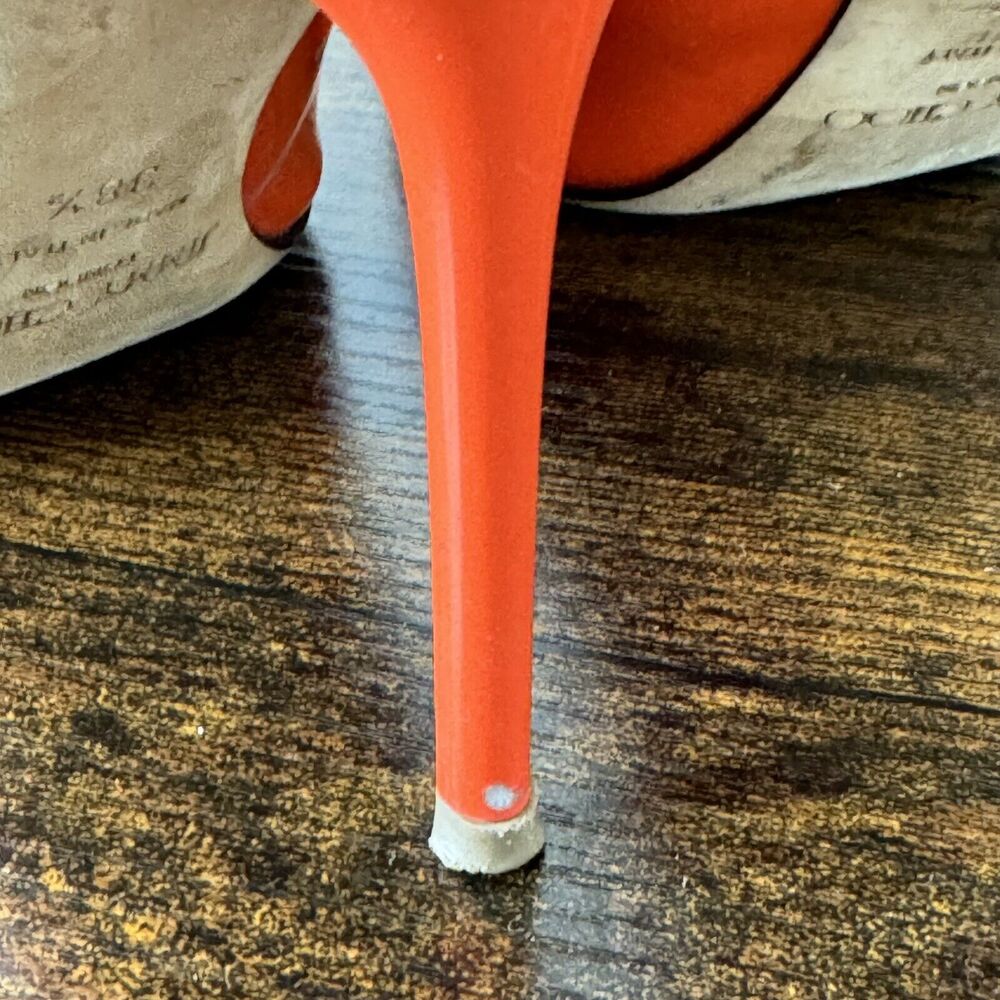 Jimmy Choo Abel Patent Leather Classic Pumps Size 38.5 US 8.5 Orange Stiletto - Picture 13 of 13